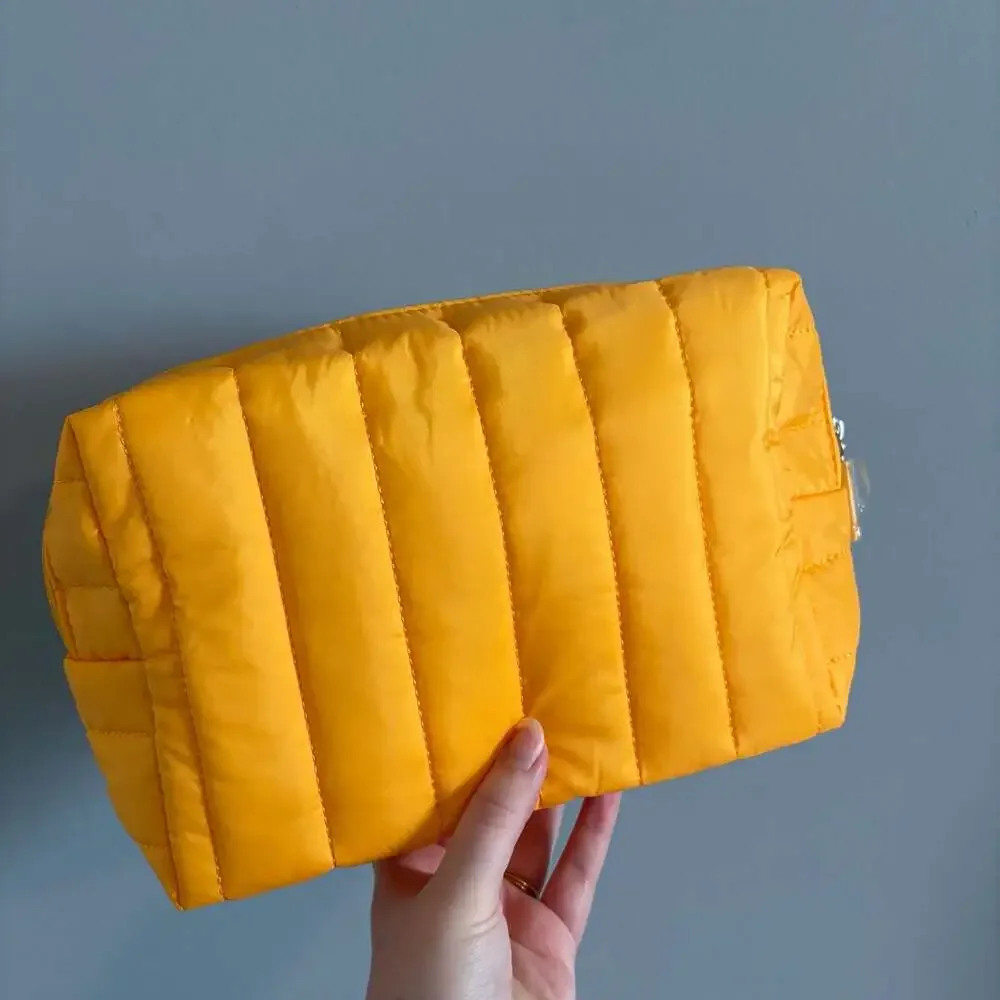 Sol de Janeiro Quilted Yellow Cosmetic Makeup Travel Bag